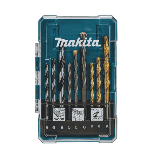 Makita D-71962 Bohrer-Set 9tlg. geeignet für 3xHolz, 3xMetal, 3xBeton 5, 6, 8 mm