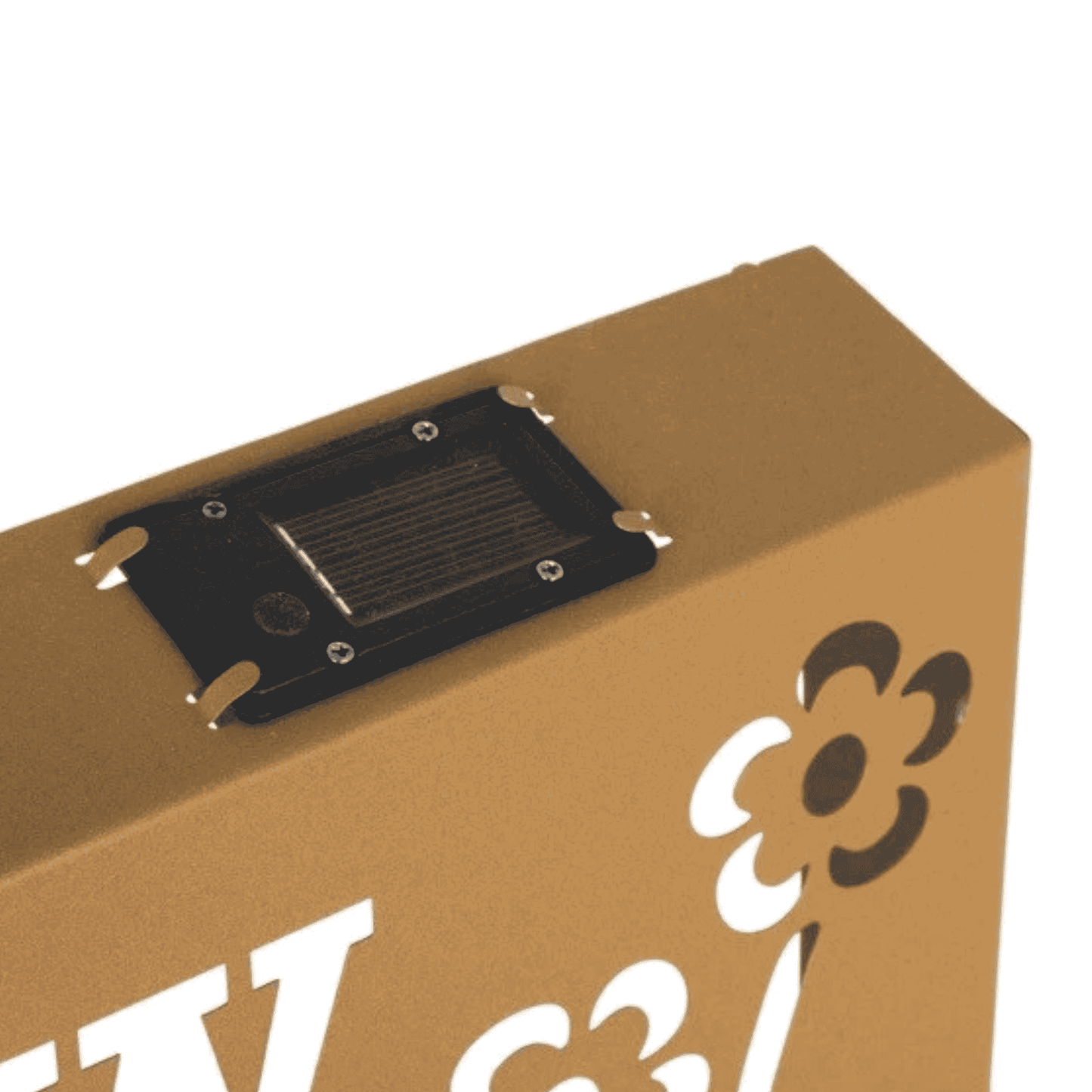 Solar LED Dekosäule Willkommen Rostoptik Gartendeko Metall Aufsteller